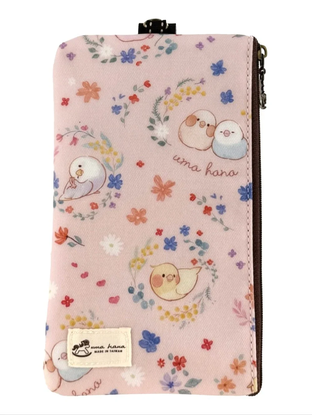 Waterproof Floral Bird Phone Case Pouch W/ Neck Strap